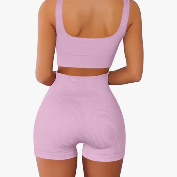 Pink Ribbed Workout Set - Picture 2 of 7